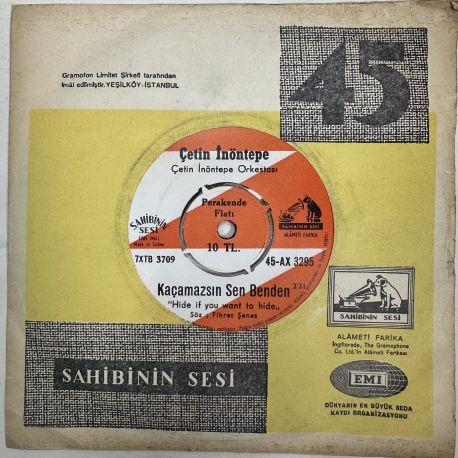 ÇETİN İNÖNTEPE - HER ODADA AŞK / KAÇAMAZSIN SEN BENDEN 45'LİK PLAK