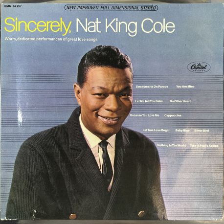 SINCERELY, NAT KING COLE PLAK