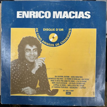 ENRICO MACIAS - DISQUE D'OR DE CINQ ANNEES DE CHANSONS PLAK